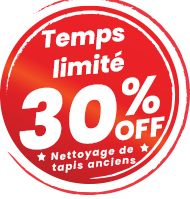 Durée limitée 30% de réduction sur les nettoyeurs et réparations de tapis antiques Ottawa