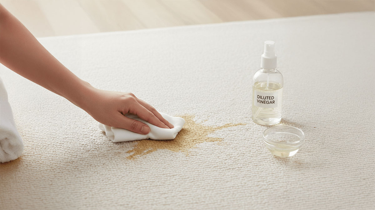 Method 2 – Vinegar Solution (For Light to Moderate Stains)